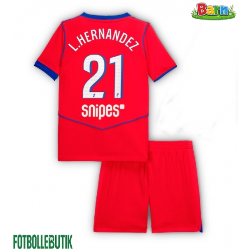 Paris Saint-Germain Lucas Hernandez #21 Tredjeställ Barn 2025-26 Kortärmad (+ Korta byxor)